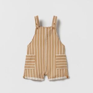 NWT Zara kids boys girls size 3-4 striped overalls shorts